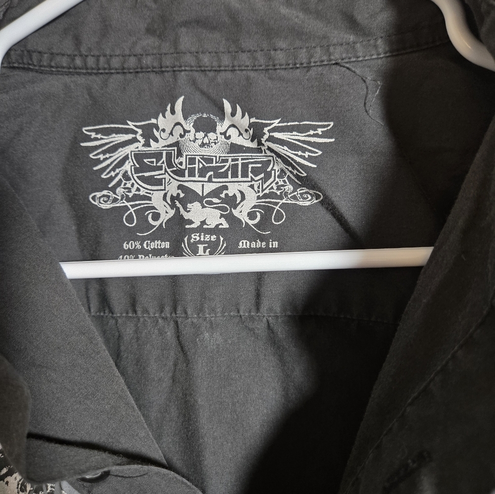 Y2k Elixir Button Down Shirt With Skill Graphic O… - image 5